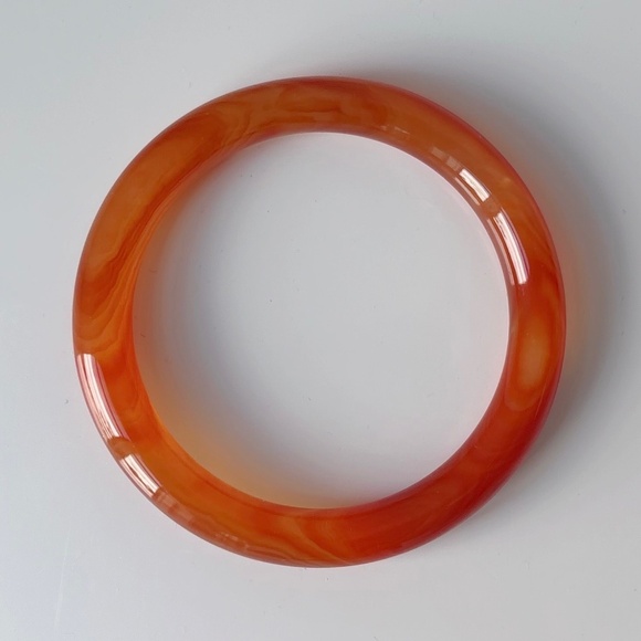 61mm Natural Carnelian Agate Round Bangle BA129 - Picture 1 of 9